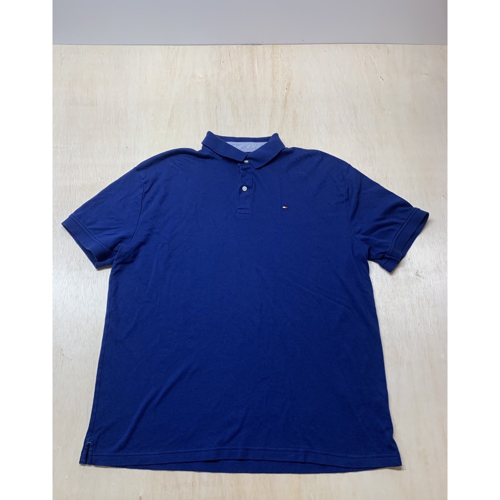 Tommy Hilfiger Polo Shirt Mens XL‎  Blue Short Sleeve Collared
